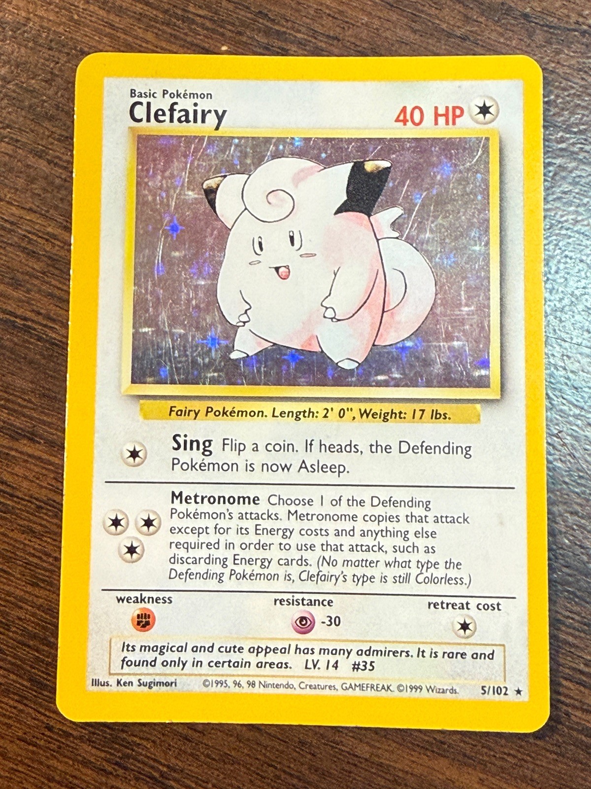 CLEFAIRY 5/102 HOLOFOIL BASE SET (BS) 1999 POKEMON LP