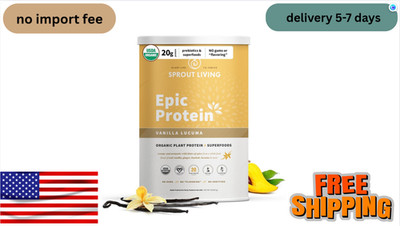 Sprout Living Epic Protein, Vanilla Lucuma Powder (2 Pound, 24 Servings)