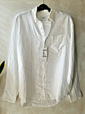 NNO7 Men’s Long Sleeve Linen White Shirt Size S New with Tags (A4)