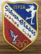 Vintage USFSA Figure Skating Silver Blades Skating Club Patch