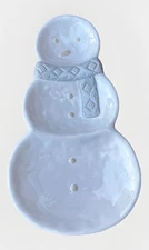 St. Nicholas Square Warm Cozy Ceramic Christmas Holiday Snowman Serving Tray