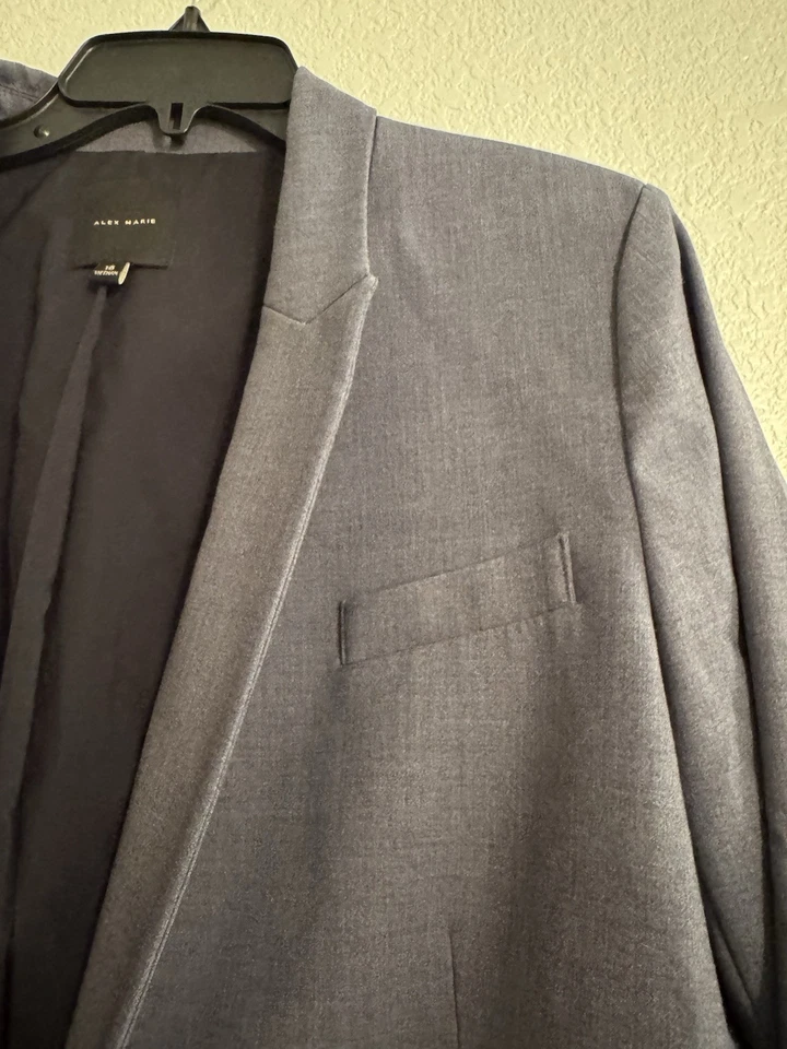 Blazer Alex Marie Feminino Azul Tamanho 16 Manga Completa Botão Frontal - Imagem 4 de 4