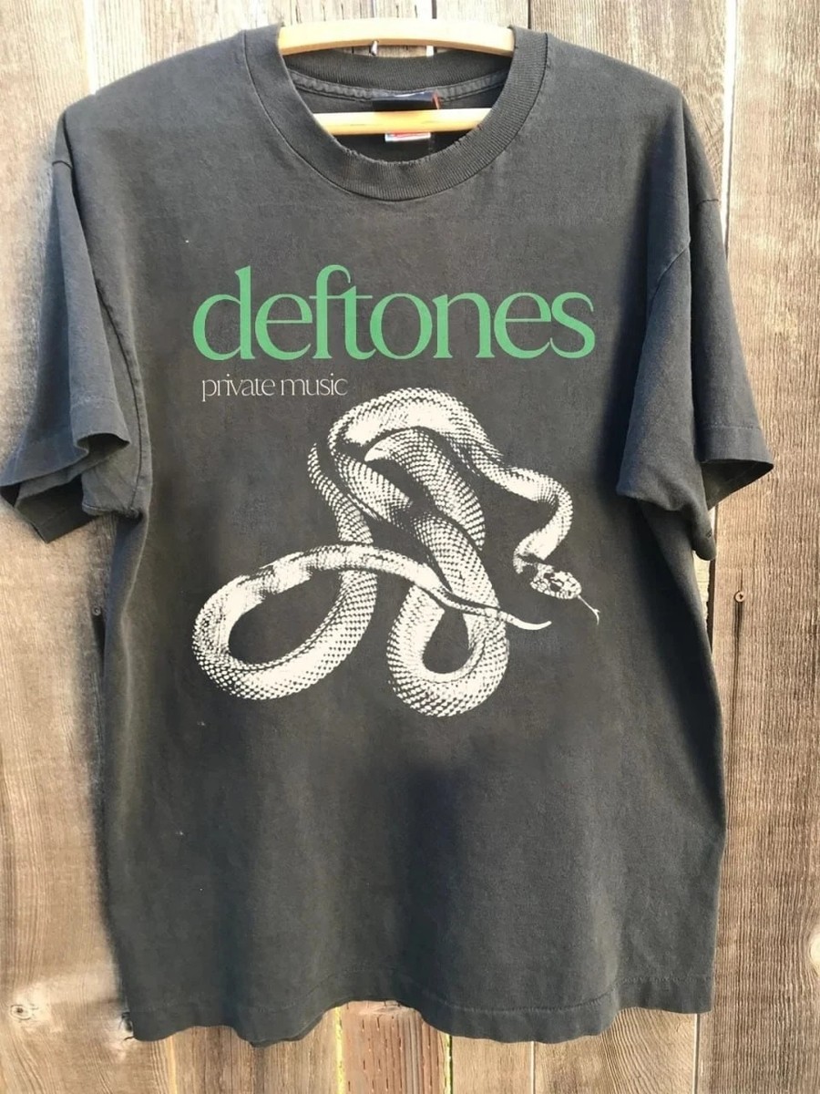 Deftones 2025 Private Music Logo Snake Shirt charcoal color Men