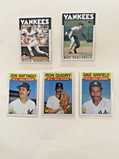 1986 Topps 5 Card Mixed Lot Of NY Yanks NM