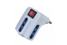 Multipresa salvaspazio 3 prese 10/16A con interruttore bipasso 250V adattatore