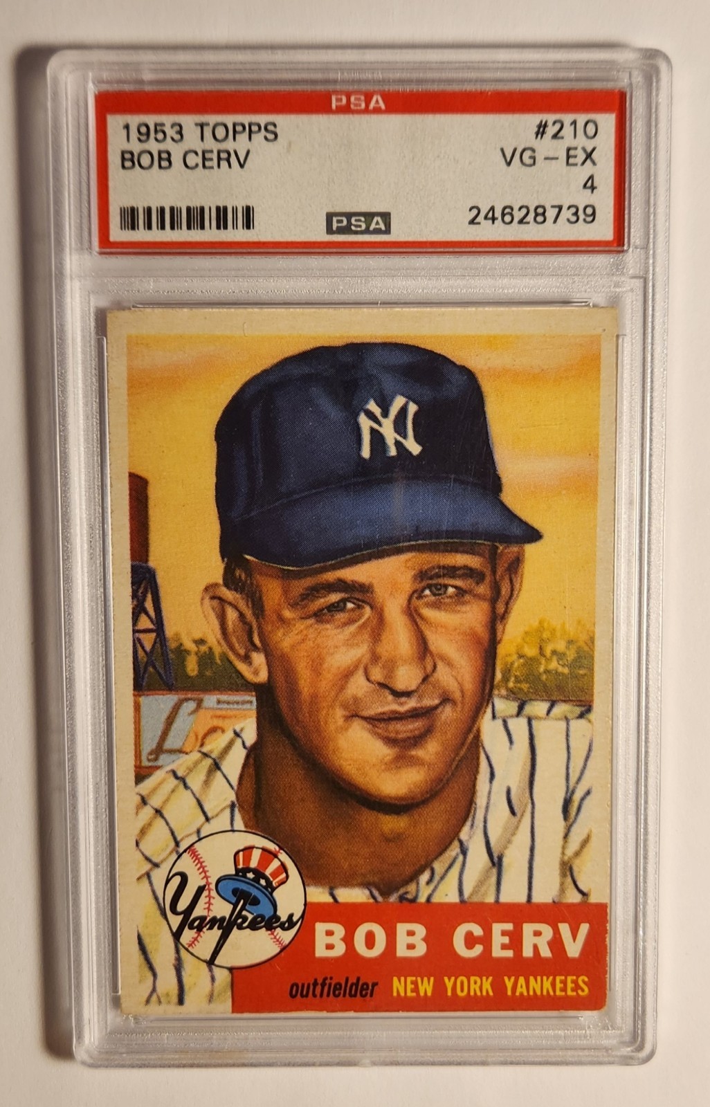 1953 Topps #210 Bob Cerv PSA 4 VG-EX, New York Yankees, Always Free Shipping