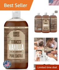 Pure Castile Liquid Soap, Palm Oil Free & 100% Natural - Tobacco Vanilla, 32 oz