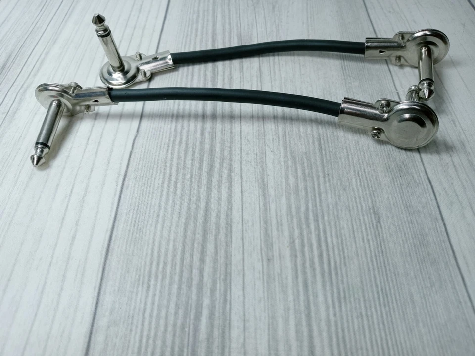 Lote de 2 cables de conexión para guitarra Hosa IRG-100.5 bajo perfil ángulo recto de 6" pulgadas  Foto 4 de 4