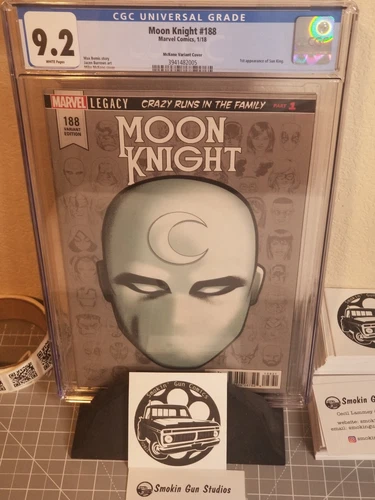 CGC 9.2 Moon Knight #188 McKone Variant Cover 1st app. Sun King White Pages 2018