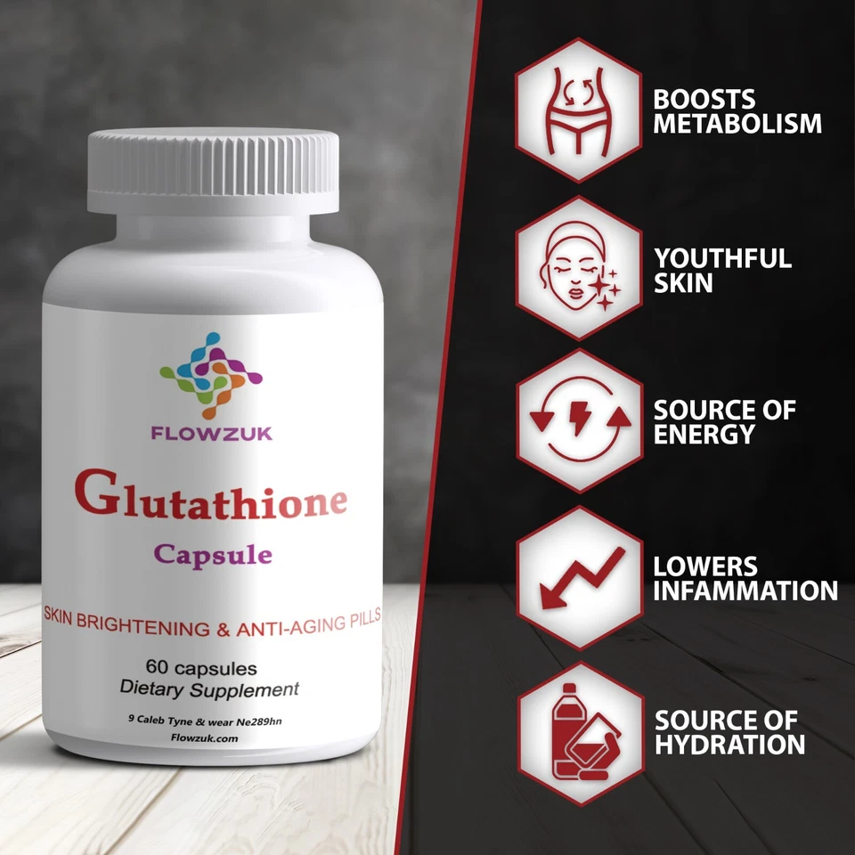 GLUTATHIONE Skin Whitening Capsules Collagen Glow Anti-aging Antioxidant Gluta - Image 4 of 4