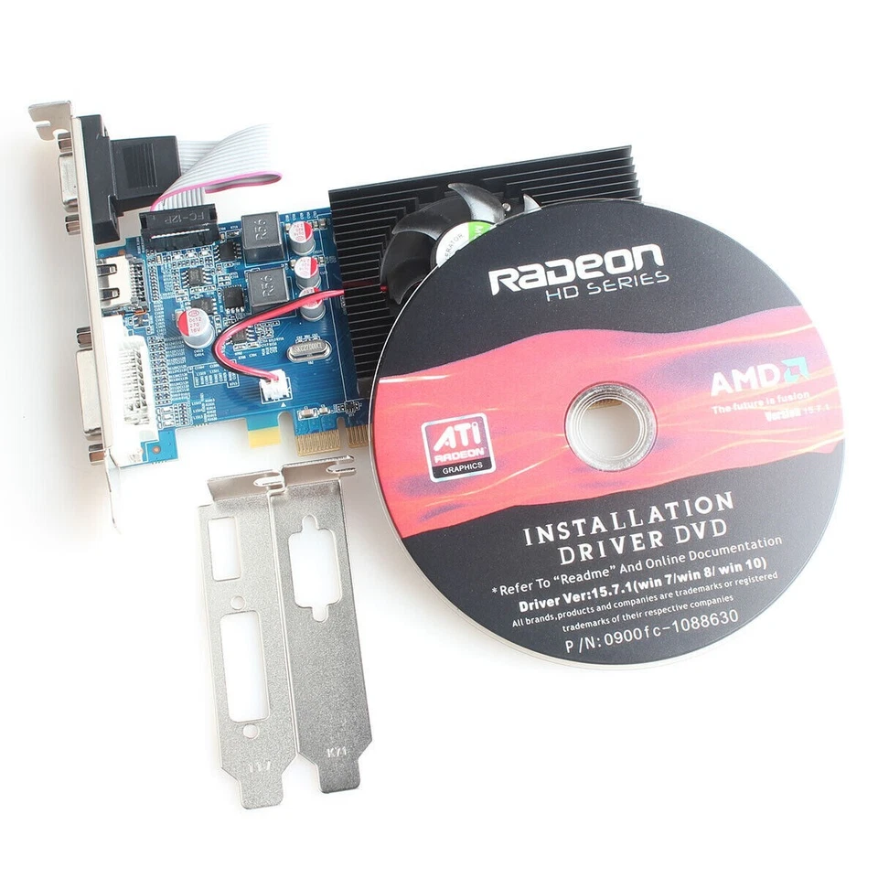 NEW ATI Radeon HD7450 2GB VGA HDMI DVI PCI-E Low Profile Video Card - Image 2 of 4