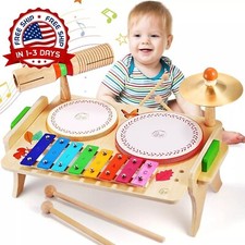 Juego De Bateria Bateria De Juguete Para Ni os Ninos Bombo Tambores Regalo NUEVO