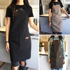 Unisex Canvas Cooking Catering Chef Barista Work Apron with Big Pockets Country