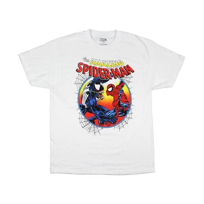 Spider-man Men T-Shirt - Venom vs Amazing Retro Circle Battle | eBay