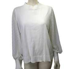 Vince Camuto 79 Women's Clip Dot Sleeve Pullover Fashion Sweater LG NWT