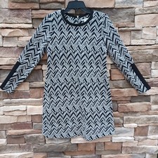 Cato Sweater Dress Gray Chevron, w/ Scoop Neck, Women's Size Small, Long Sleeves