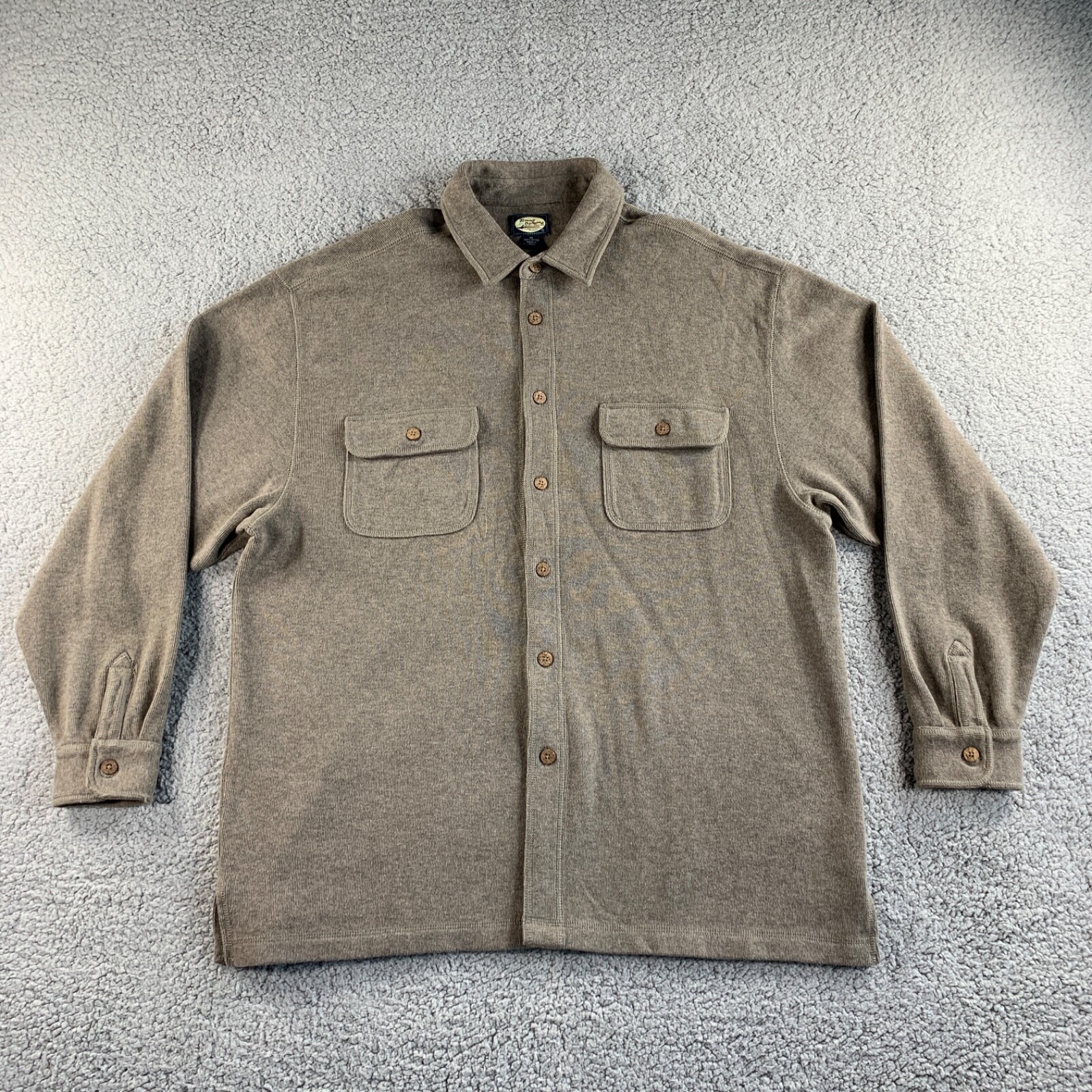 Tommy Bahama Mens XL Brown Shacket Button Up Sweater with Pockets