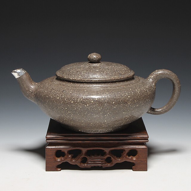 OldZiShaImpressive China Yixing Zisha Pottery Old Polished 330cc "Flat