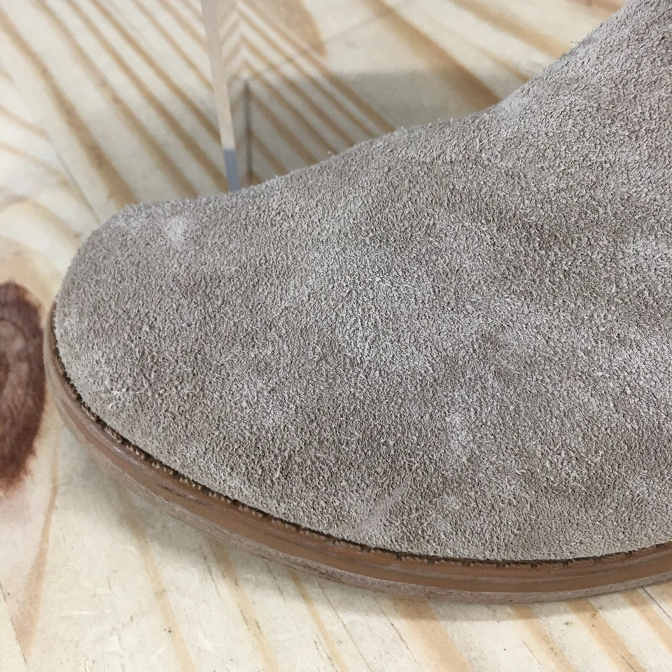 Toms Botas Juveniles 3 Informales Botines Beige Gamuza Pull On Cremallera Punta Redonda Foto 3 de 4