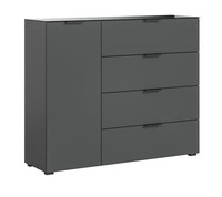 Xonox.Home Kommode Highboard Sideboard Anrichte Ray Anthrazit 135X112X40 Cm