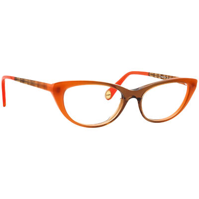Woow Eyeglasses Come On 2 Col 3010 Brown/Coral Cat Eye Italy 52[]17 144 Handmade