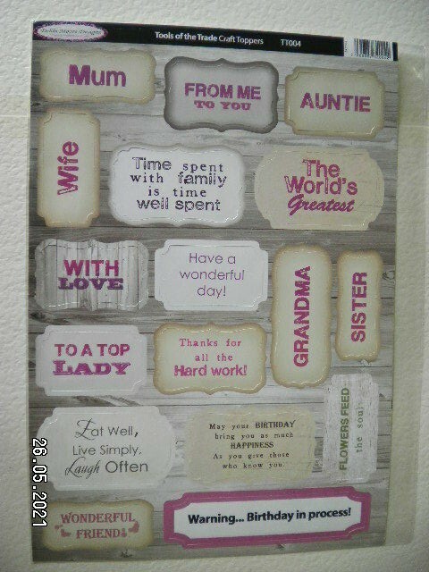 Beautiful Die Cut Sentiments by Debbie Moore 'Tools of the Trade TT004' (408) M