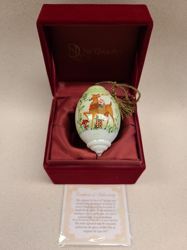 Ne'Qwa Art Reverse Painted Ornament Wishes Of Joy For Christmas By Susan Winget