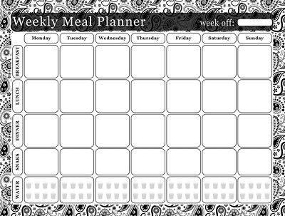 Meal Planner Magnetic Desk Calendar Notepad Menu Food Organizer Weight Loss (02)