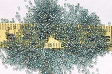 15/0 Toho Glass Seed Beads 40-Gold-Lined Rainbow Aqua 14 grams  995