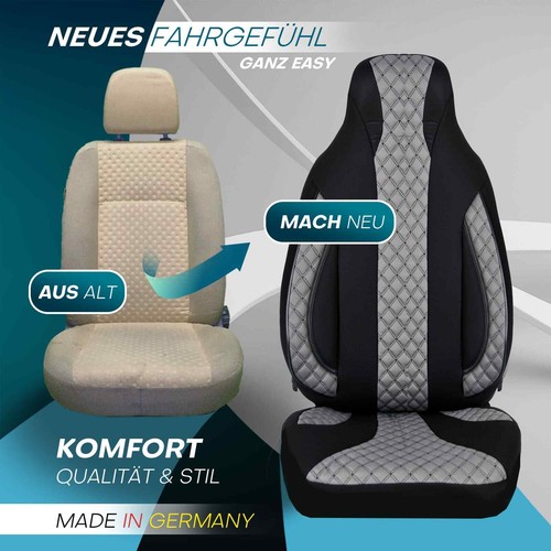 Fundas de asiento de autocaravana piloto adecuadas para Blue Sky SkyView 900 (negro-gris) - Imagen 6 de 11