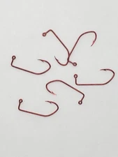 100 MUSTAD 32500RB RED CHROME SKIPPY (SICKLE) BEND JIG HOOKS