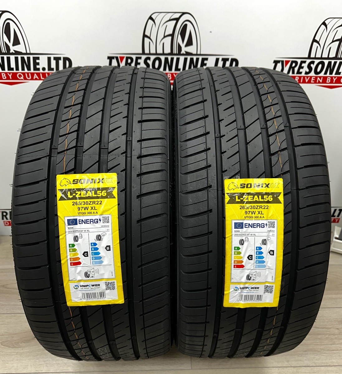 2 X 265 30 22 SONIX 265/30ZR22 97W XL BRAND NEW M+S TYRES C B