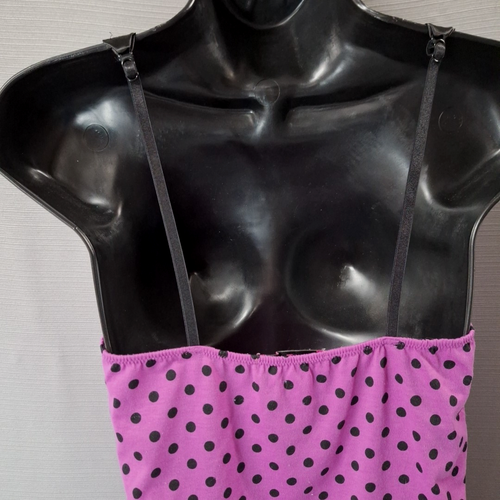 Betsey Johnson Intimates Sleep Lounge Romper Size SMALL Purple Polka Dot Pattern - Picture 8 of 11
