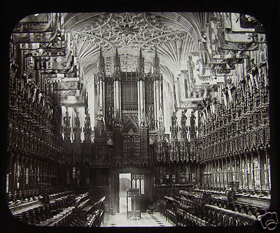 GWW Glas Zauberlaternenschieber WINDSOR CASTLE - CHOR ST GEORGES KAPELLE UM 1890 
