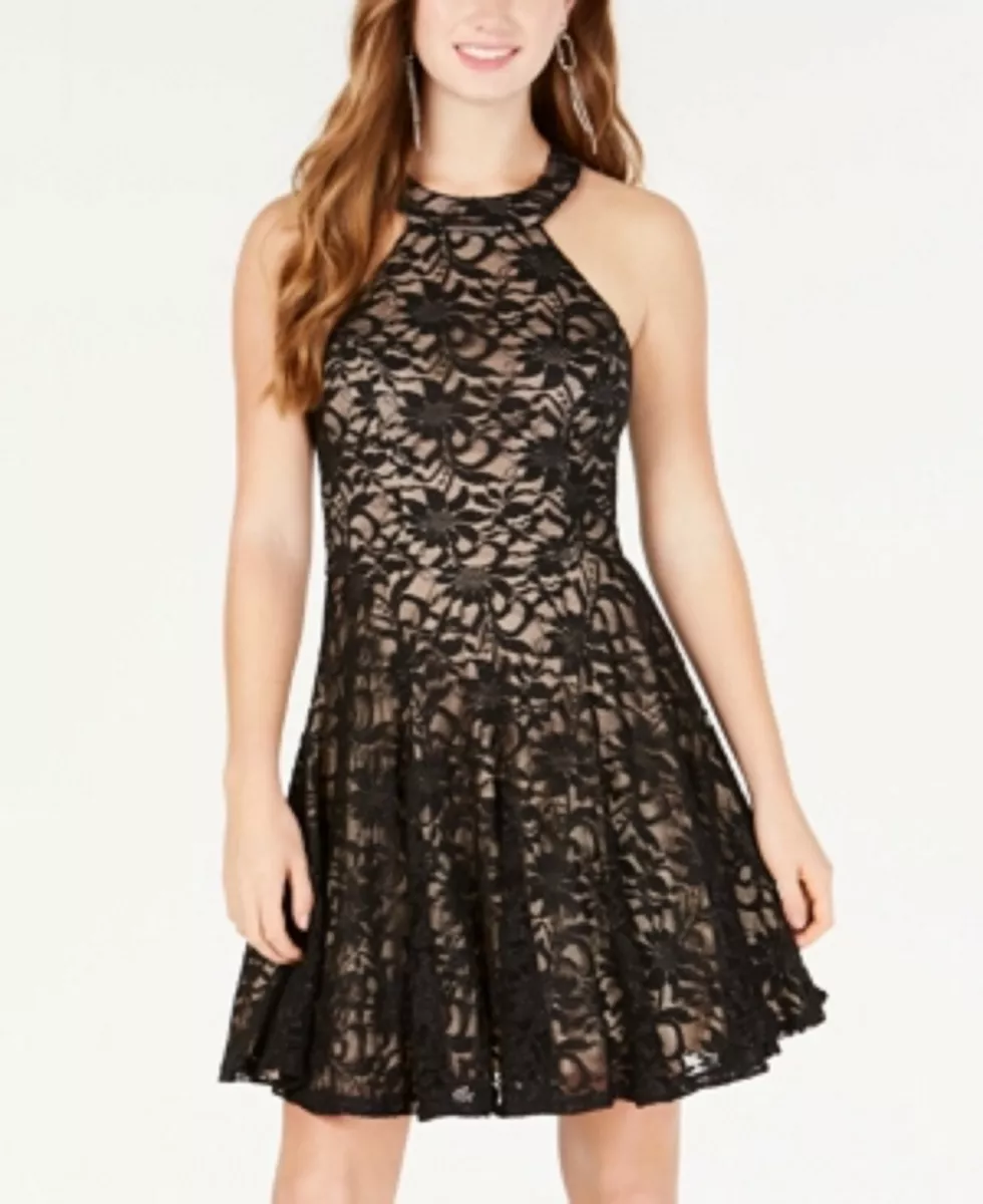 B. Darlin Junior s Glitter Lace Fit Flare Dress Size 1 2 69.00