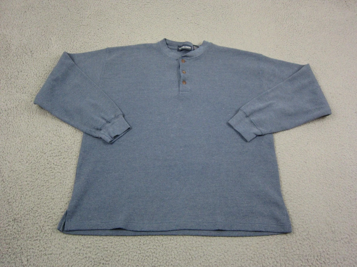 Van Heusen Camicia Uomo Manica Lunga V-Neck - Grigio Cirro, Tessuto Jaspe, 2XL, Lavabile