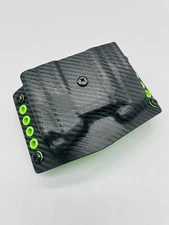M&P 2.0 4.25" 9/40 Double Mag Pouch Black Carbon Fiber & Zombie Green Kydex USA