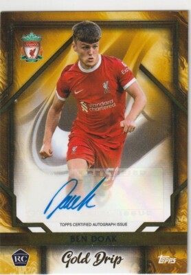 TOPPS LIVERPOOL TEAM SET 2023-24 BEN DOAK ROOKIE AUTOGRAPH GOLD 