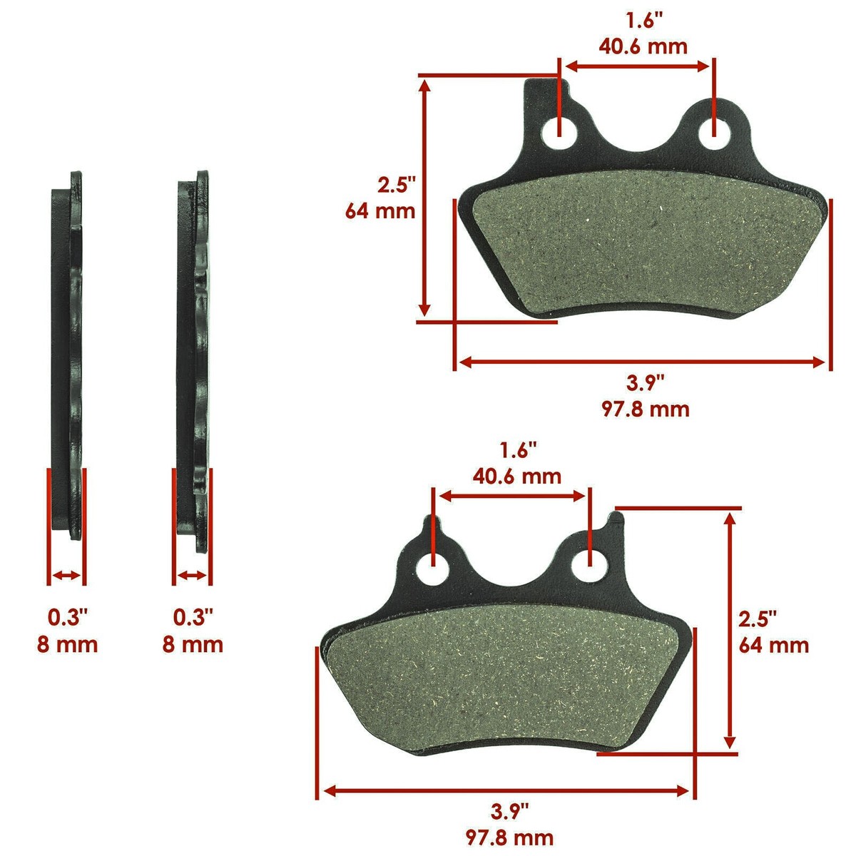 Rear High Performance Carbon Brake Pads For Harley Davidson 1 set