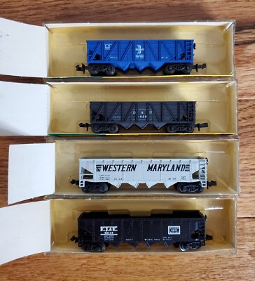 LOT OF 4 - N SCALE MINITRIX HOPPER B&M #3179 D&H #3181 WM #3277 EJ&E #3278