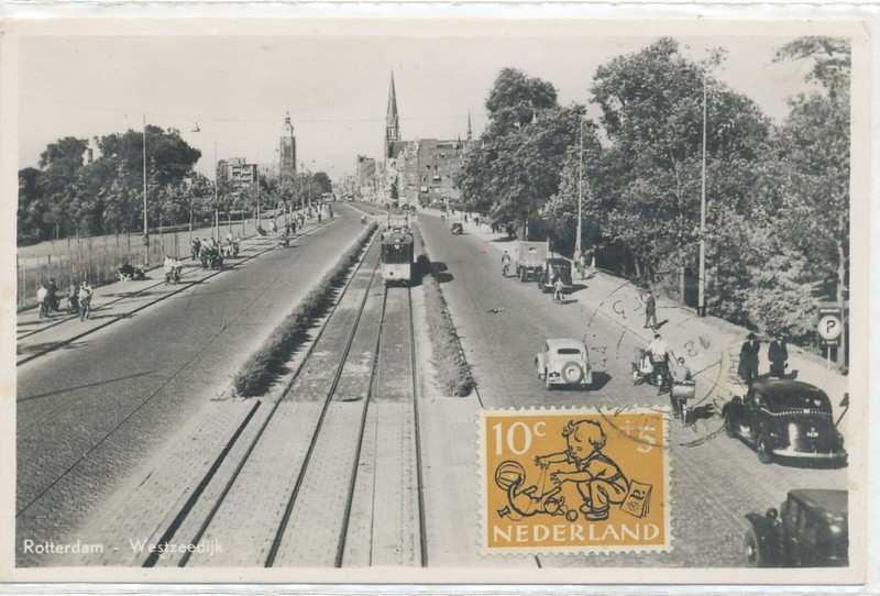 Nederland Postage /Postmark on front of Photo Postcard Rotterdam Westzeedijk