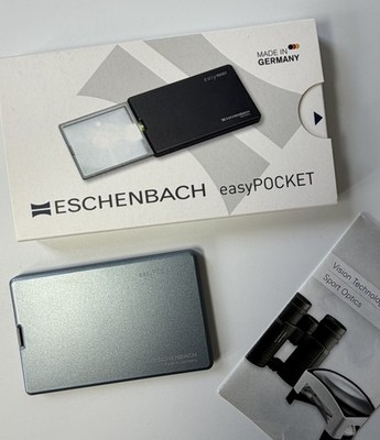 Eschenbach easyPOCKET LED-Lupe 4-fach metallic blau Taschenlupe Sehhilfe