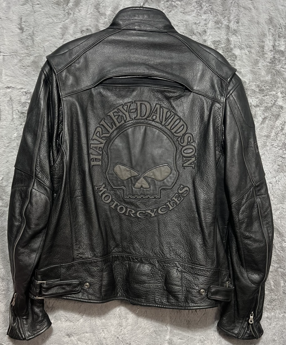 Harley-Davidson Men's Black Reflective Leather Motorcycle Jacket