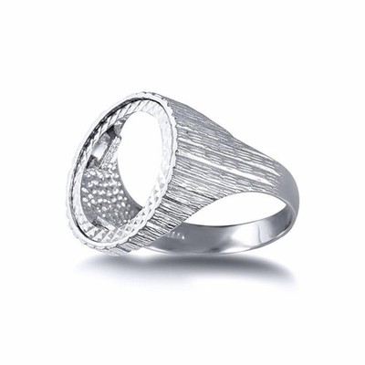 Silberring Jewelco London gerippt rindend 10. Oz Krüger Bretagne Münzmontierung