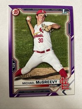 2021 Bowman Draft Purple MICHAEL MCGREEVY 1st Bowman RC CARDINALS  #BD-91,  /250