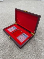 Caja de almacenamiento de exhibición de monedas de madera premium de 3 PCGS estuche coleccionista porta monedas PCGS
