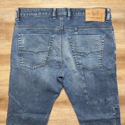 Diesel Jogg Jeans Men 34 Blue Krooley-Y-GO-NE Tapered Articulated