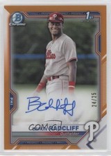 2021 Bowman Chrome Prospect Orange Refractor 24/25 Baron Radcliff Auto 9hx