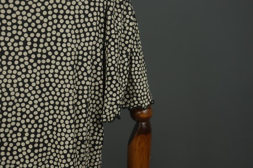 GUDRUN SJODEN Black White Polka Dot Lyocell Scoop Neck Blouse Top Size 2XL - Picture 9 of 12