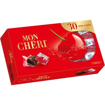 Ferrero MON CHERI chocolates 30 pieces ---- DENTED BOX----315g- FREE SHIP-